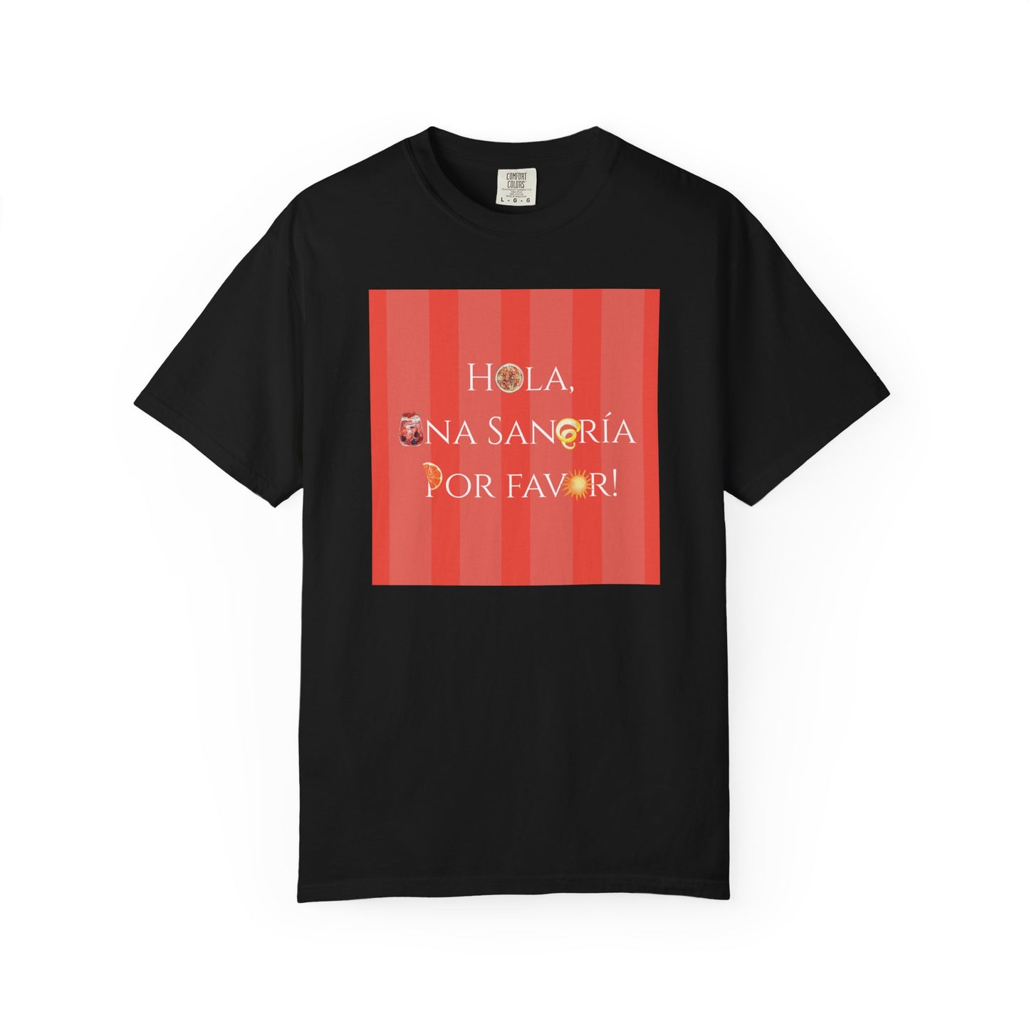 Spain-Inspired Sangría Summer Striped T-Shirt, Graphic Tee With Spanish Vibes