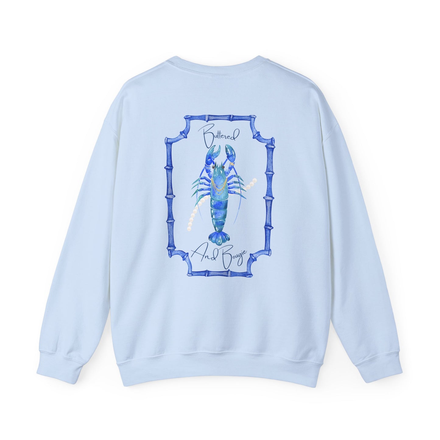 Buttered and Bougie- Crewneck Cozy Sweatshirt, Nautical Gift, Lobster Apparel, Seafood Lover
