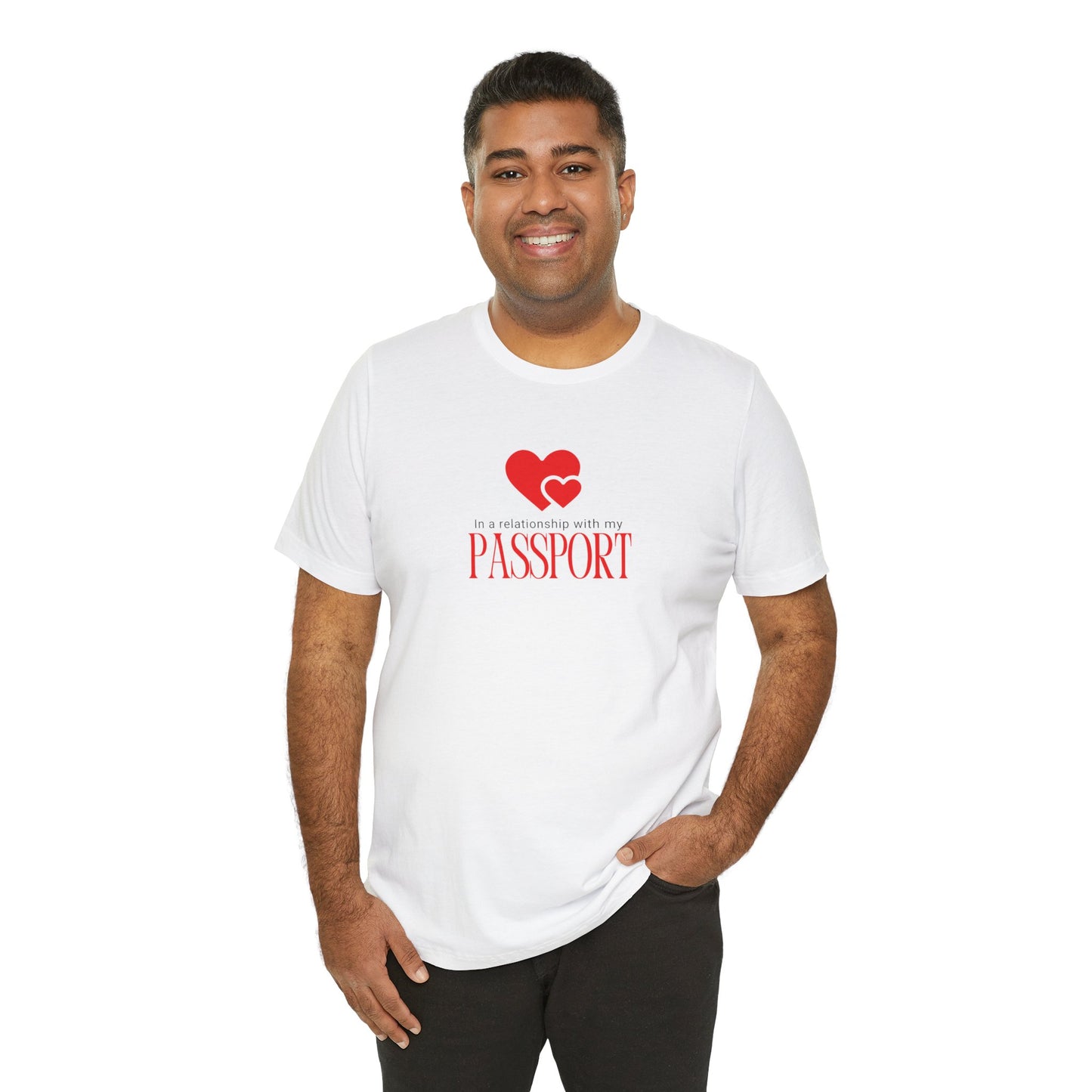In a Relationship with my Passport-Solo Travel Gift Jersey Short Sleeve Tee