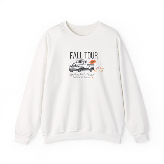 Chasing Fall Color Coast To Coast- Concert Style  Graphic Crewneck Sweatshirt For Fall and Leaf Lovers