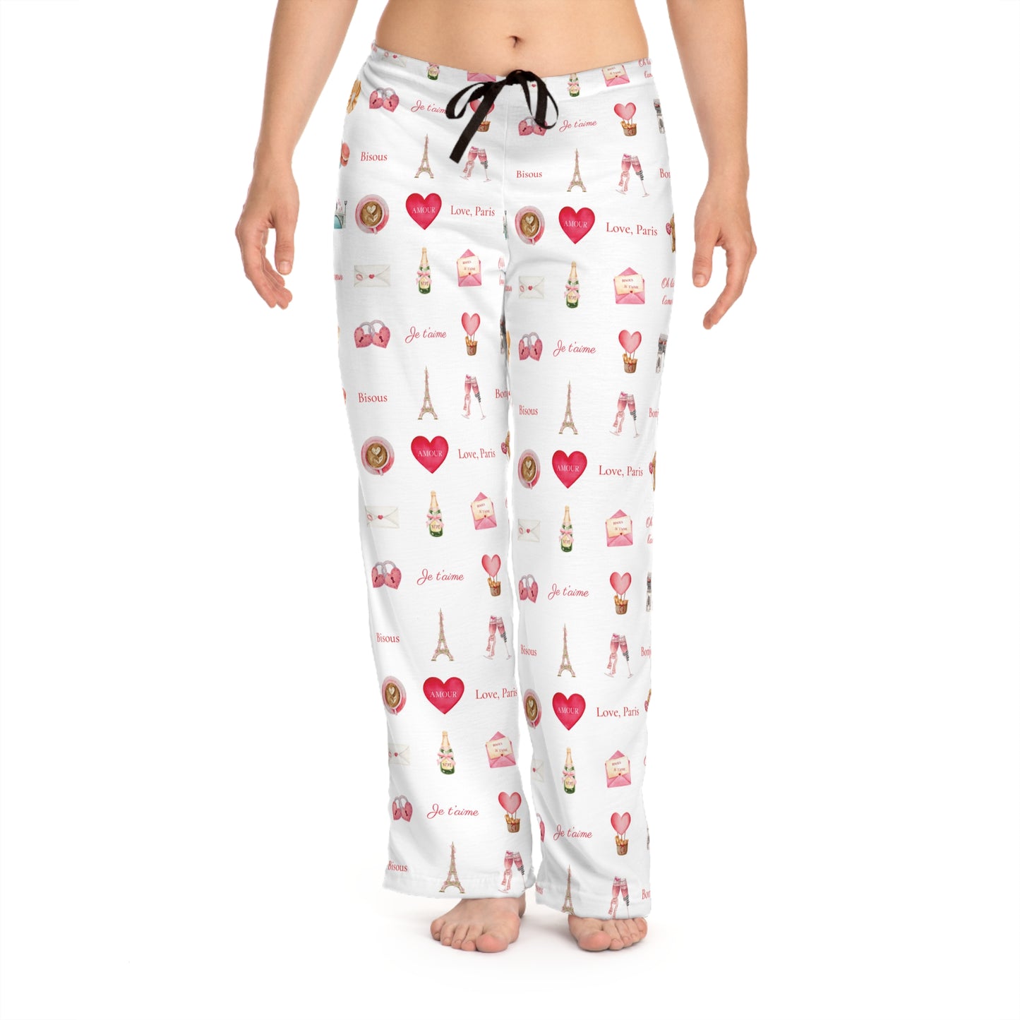 Women's Paris Valentines Day Inspired Pajama Pants