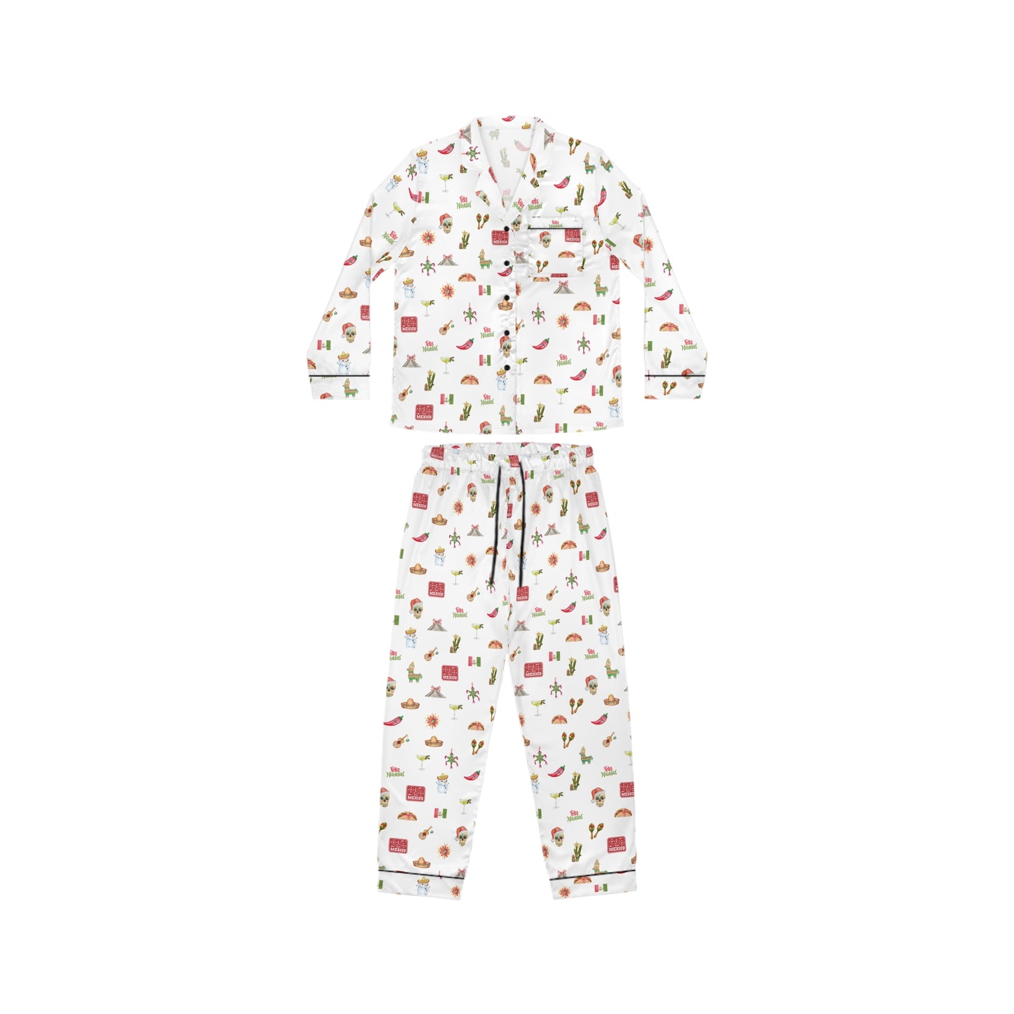 Mexico Christmas Holidays Women's Satin Pajamas
