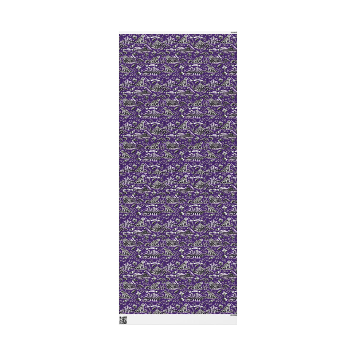 Fort Worth, Texas Football Toile Wrapping Paper: Purple and White Gift Wrap