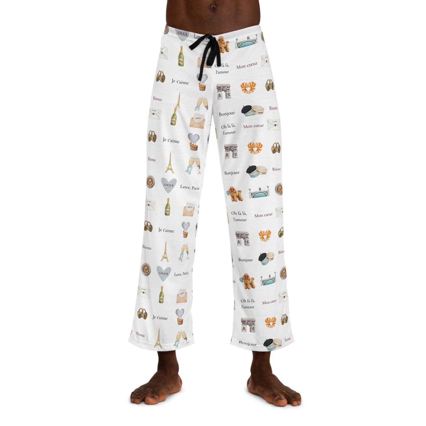Men's Paris Valentines Day Inspired Pajama Pants