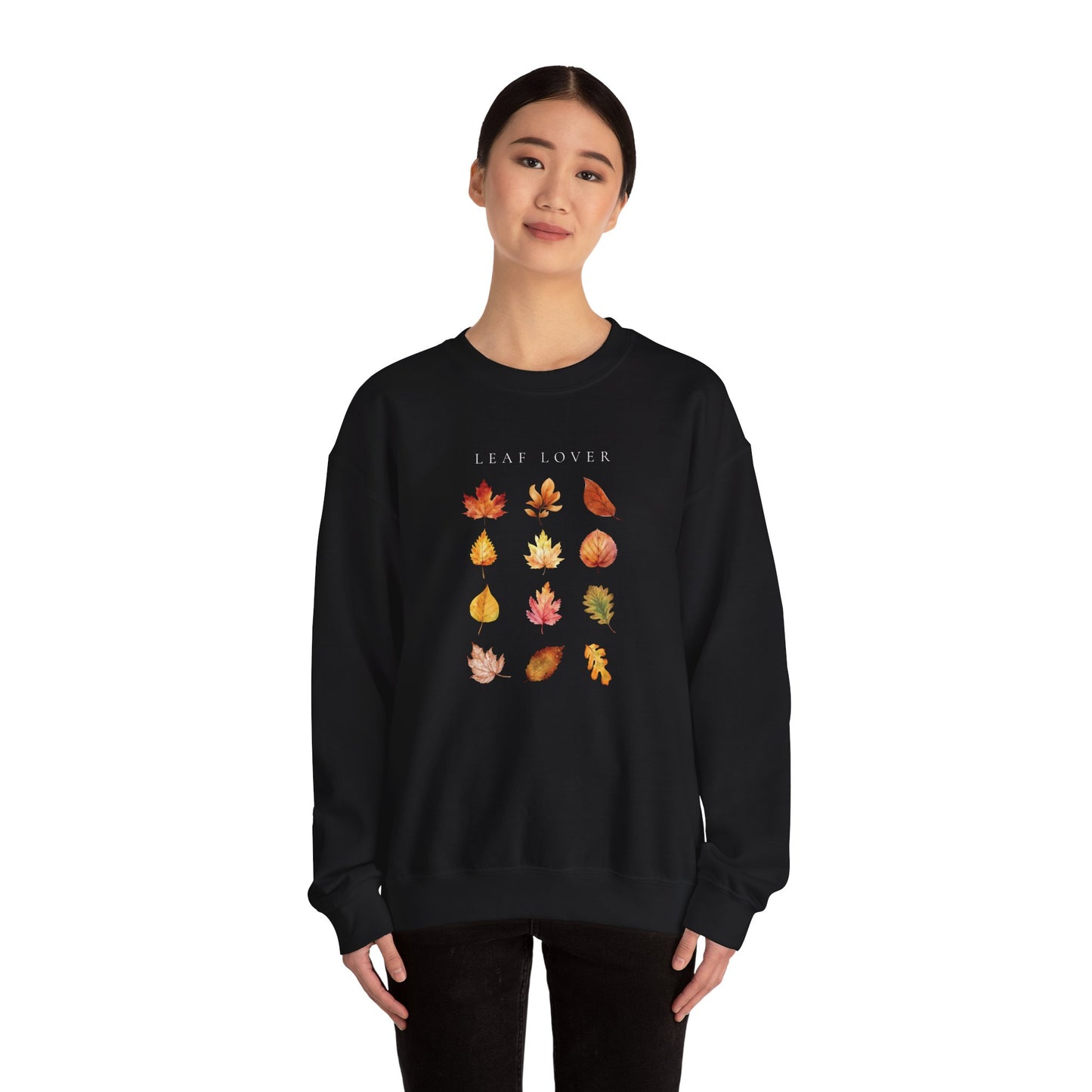 Leaf Lover-Fall & Autumn Vibes  Foliage-Inspired Leaf Peeping Theme Crew Neck Graphic Sweatshirt
