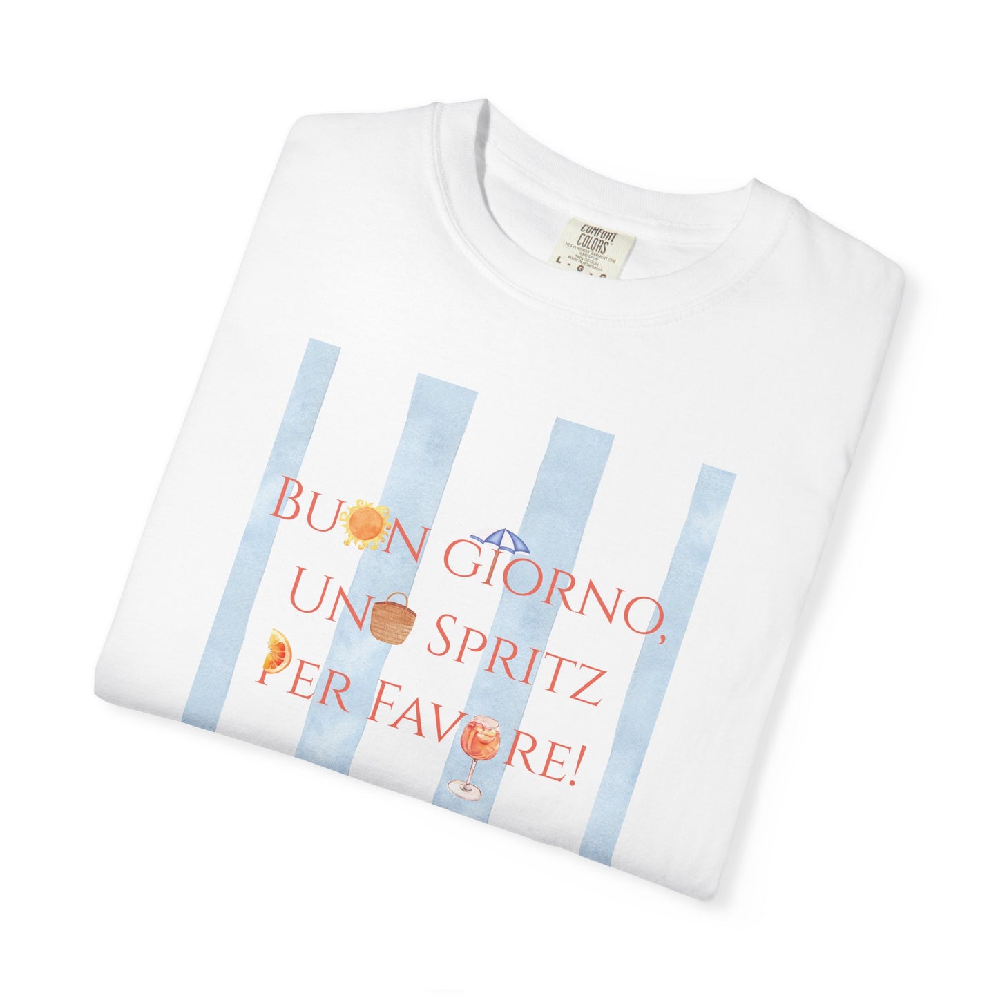 Italy-Inspired Spritz Summer Striped T-Shirt, Graphic Tee With Italian Vibes