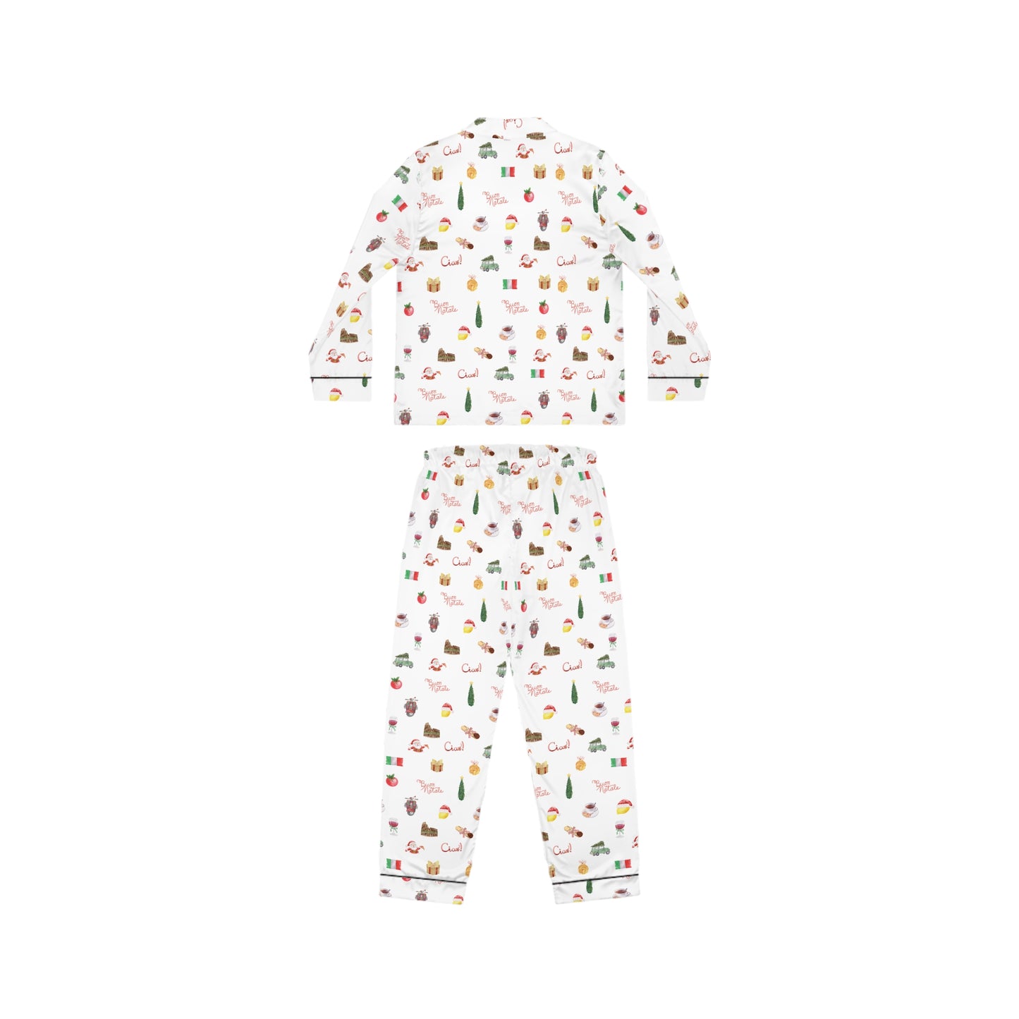 Italian Christmas Holidays Women's Satin Pajamas