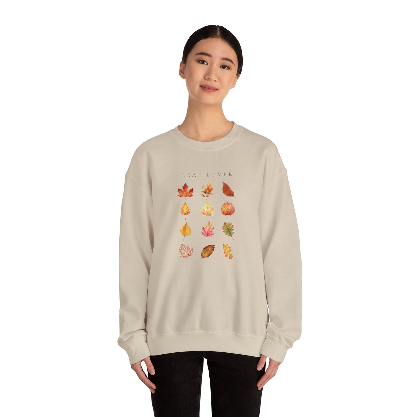 Leaf Lover-Fall & Autumn Vibes  Foliage-Inspired Leaf Peeping Theme Crew Neck Graphic Sweatshirt
