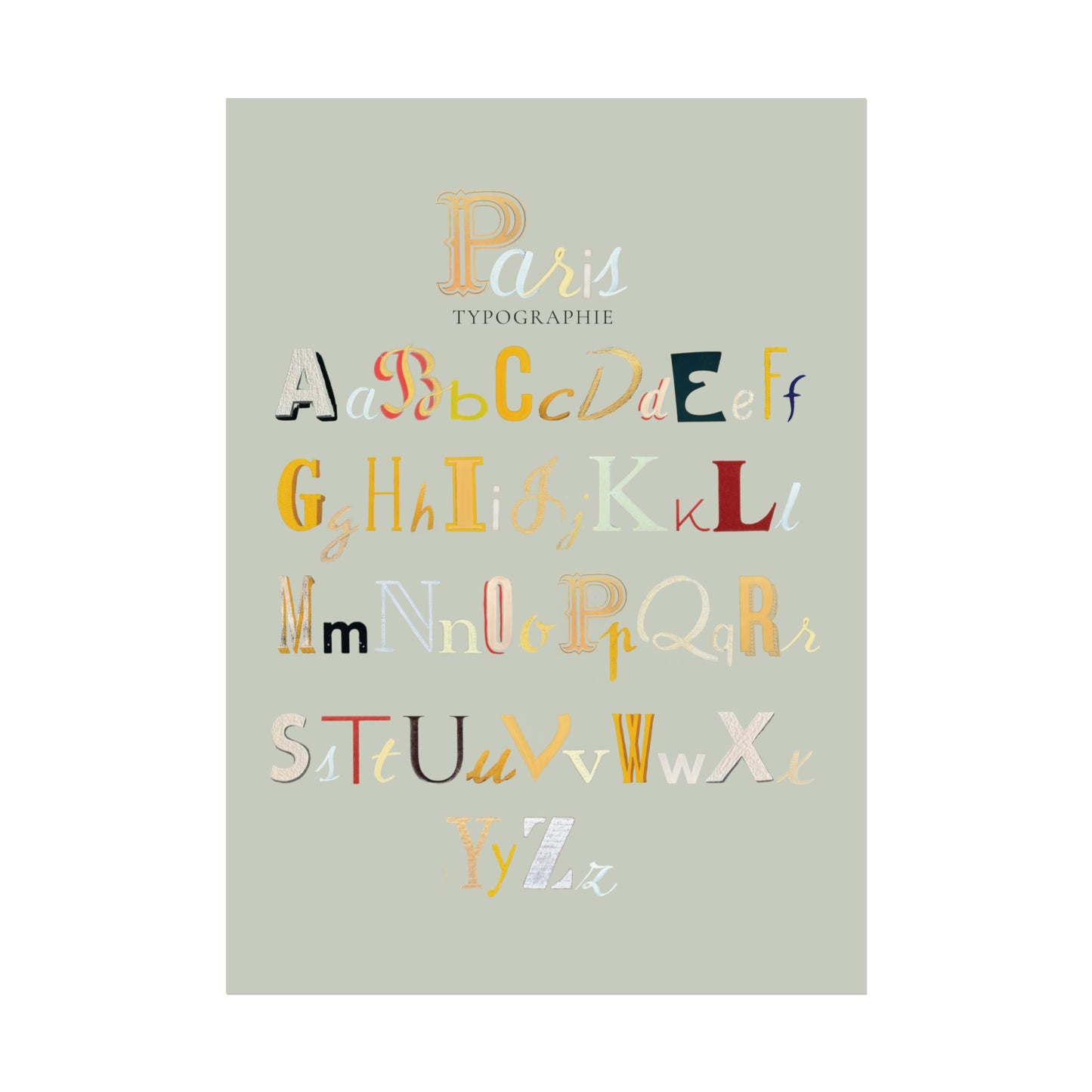 Paris Typography Alphabet Poster | Fine Art Poster I Paris Gift