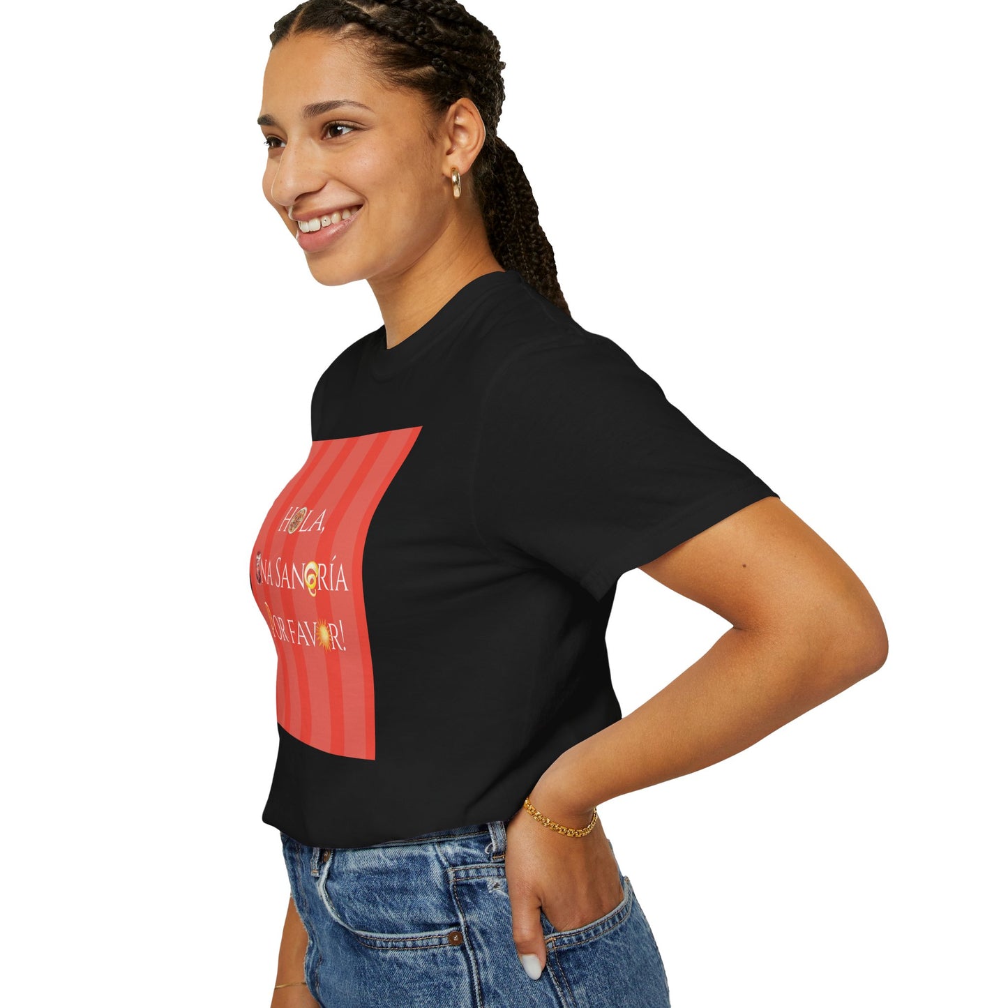 Spain-Inspired Sangría Summer Striped T-Shirt, Graphic Tee With Spanish Vibes