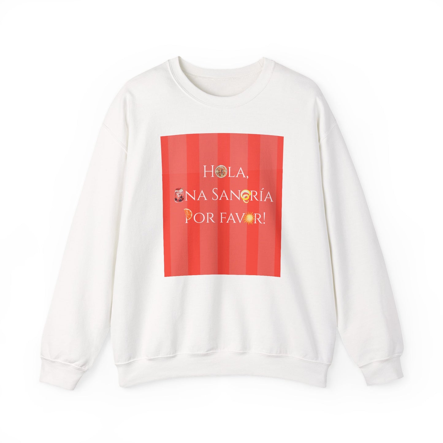 Spain-Inspired Sangría Summer Striped T-Shirt, Graphic Crewneck Sweatshirt With Spanish Vibes