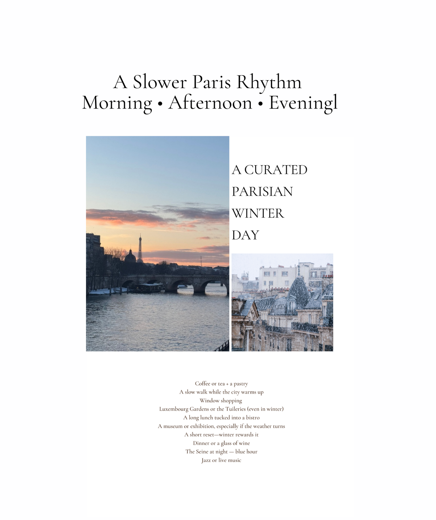 Paris in Winter — Curated Seasonal Companion