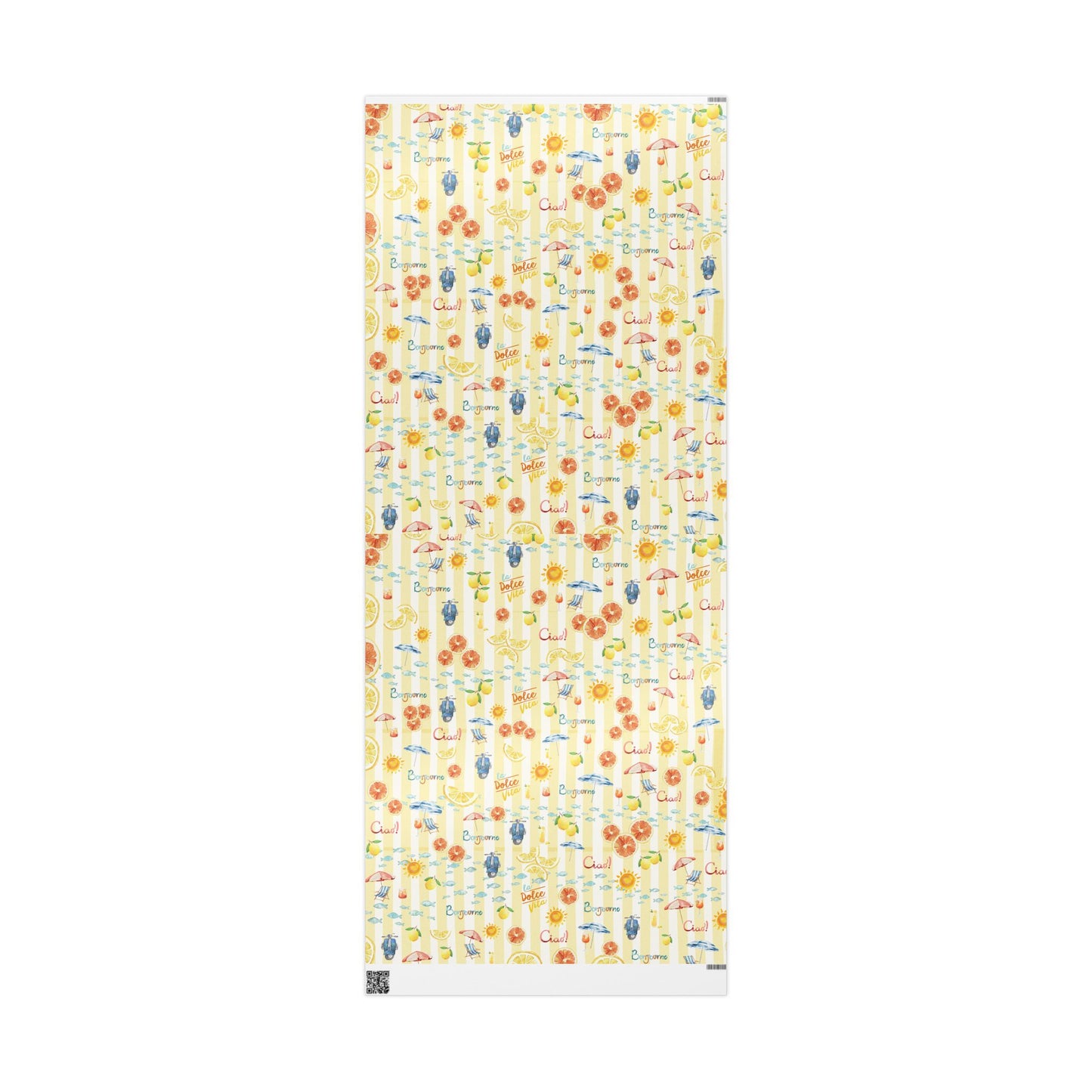 Dolce vita  wrapping paper with colorful spritz pattern on a white background