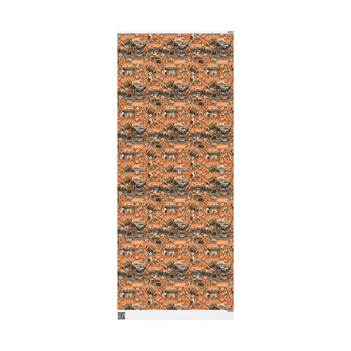 Knoxville, Tennessee Football Toile Wrapping Paper: Orange and White Gift Wrap