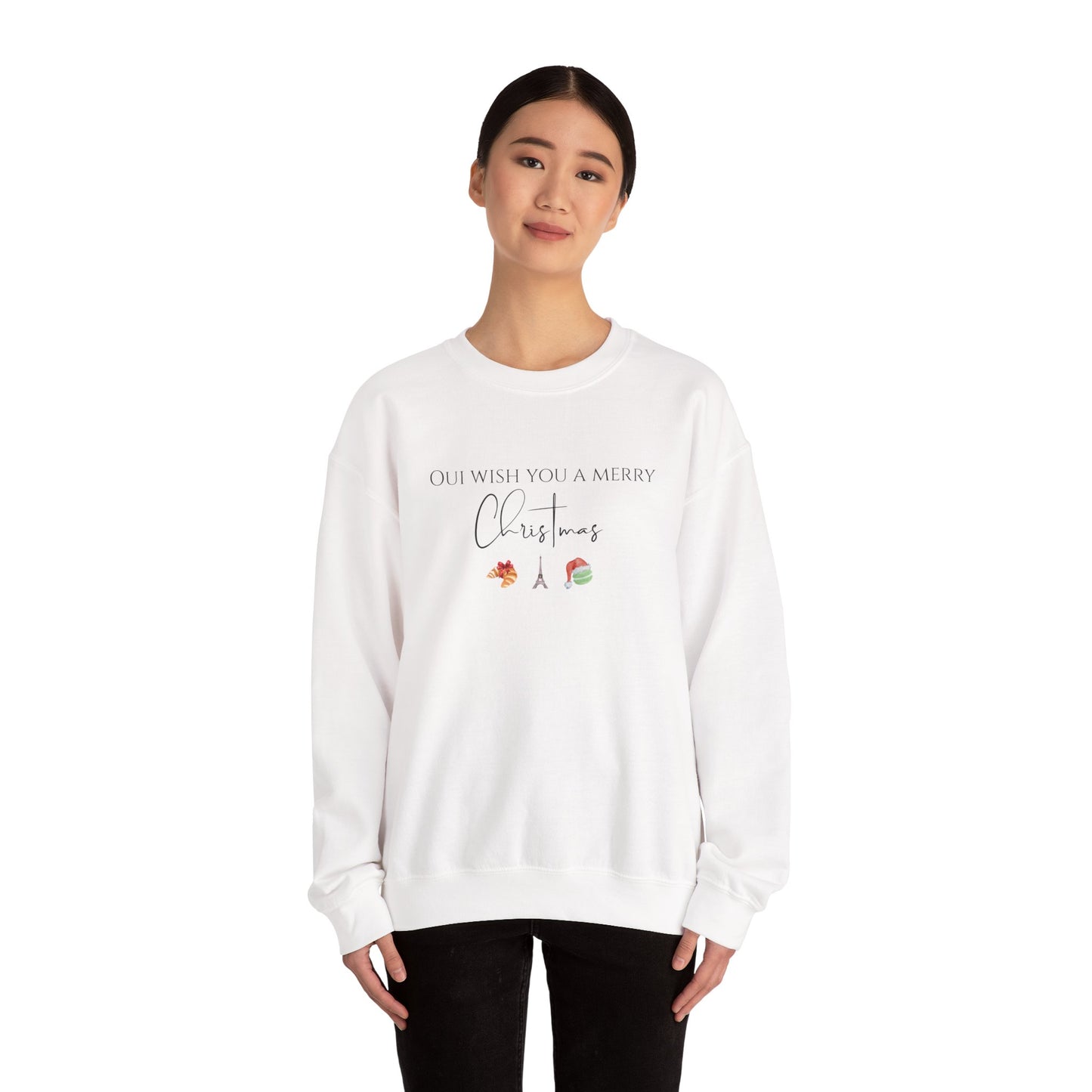 Oui Wish You a Merry Christmas-Paris France Inspired Sweatshirt