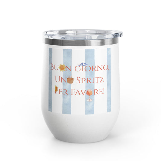 Italian Spritz Wine Tumbler, 12oz | Summer Drinkware, Italy Euro Summer Gift, Italian Beverage Cup