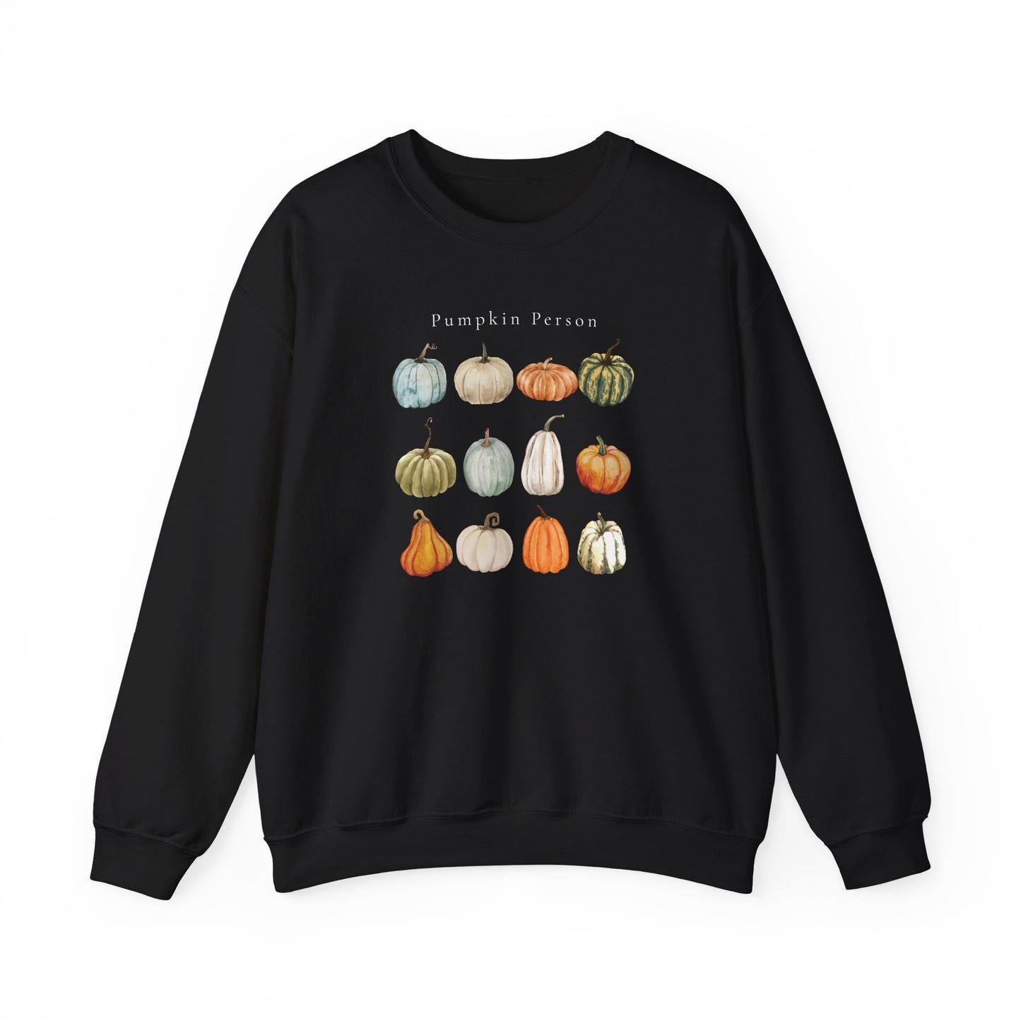 Pumpkin Person-Fall & Autumn-Inspired Pumpkin-Vibes Theme Crew Neck Graphic Sweatshirt