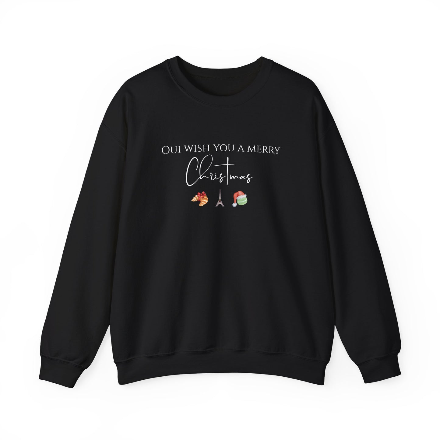 Oui Wish You a Merry Christmas-Paris France Inspired Sweatshirt