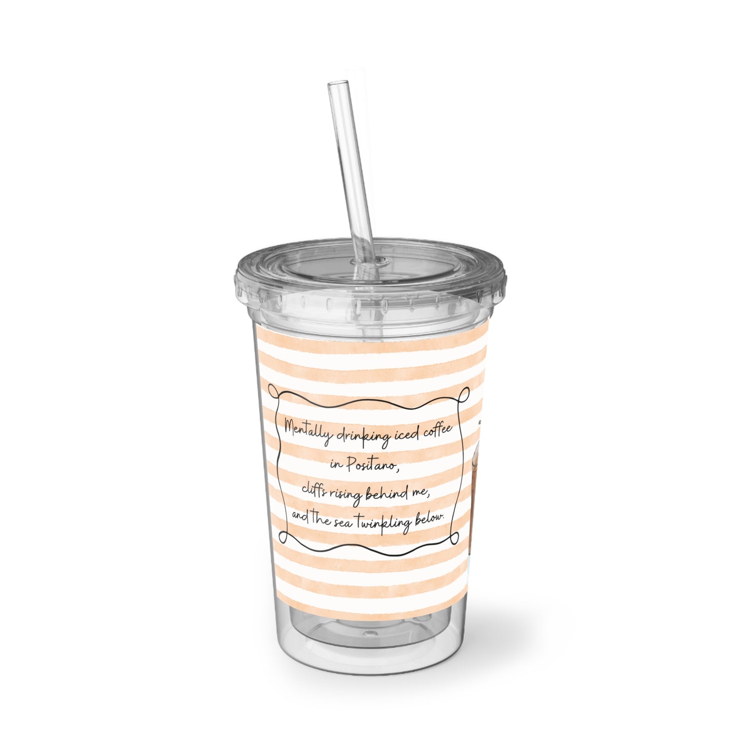 Mentally Drinking An Iced Coffee in Positano- Travel Vignette Acrylic Tumbler