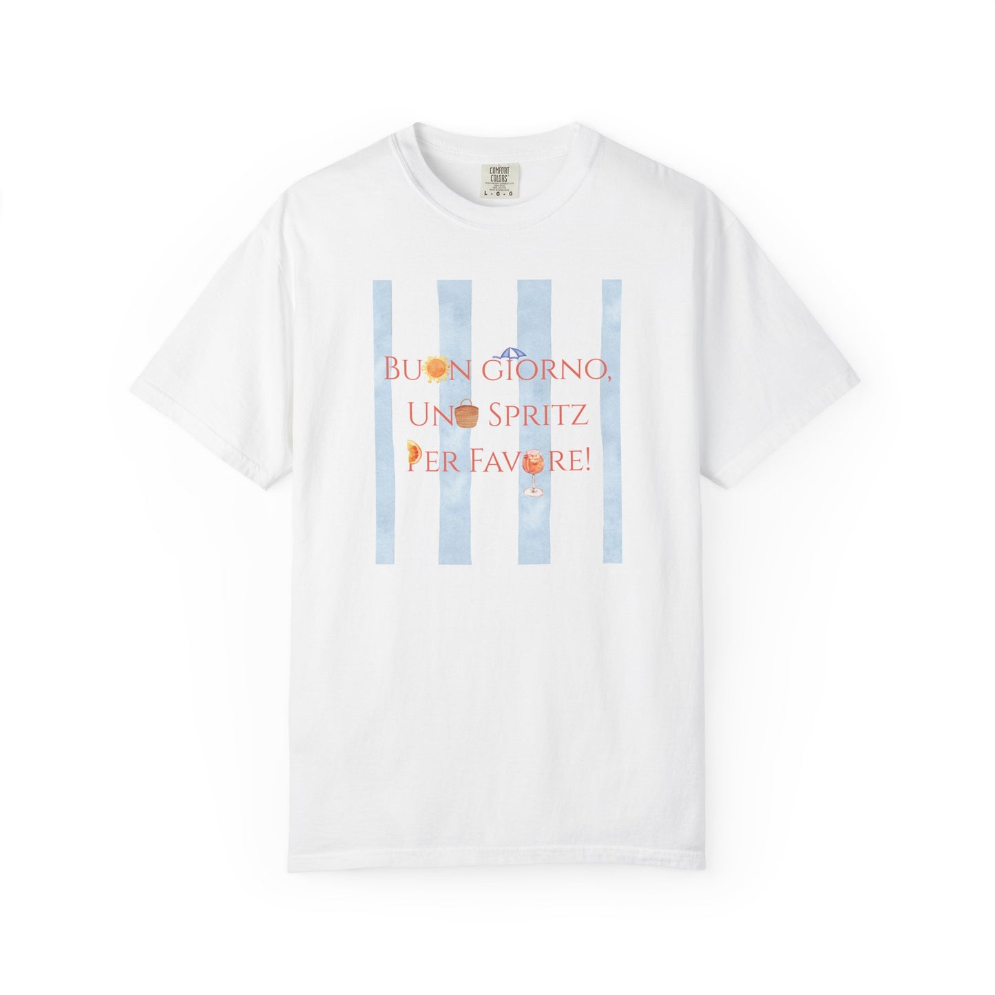Italy-Inspired Spritz Summer Striped T-Shirt, Graphic Tee With Italian Vibes