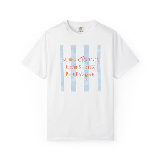 Italy-Inspired Spritz Summer Striped T-Shirt, Graphic Tee With Italian Vibes