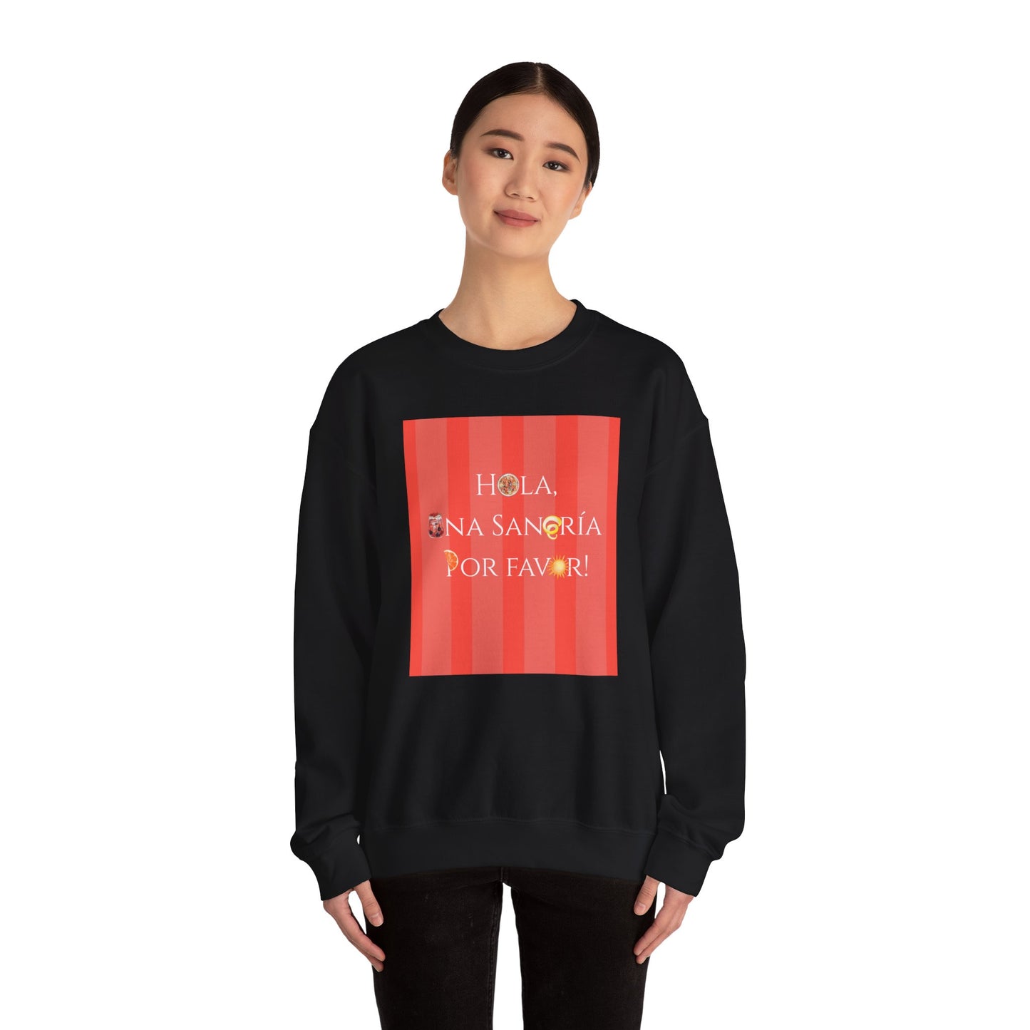 Spain-Inspired Sangría Summer Striped T-Shirt, Graphic Crewneck Sweatshirt With Spanish Vibes