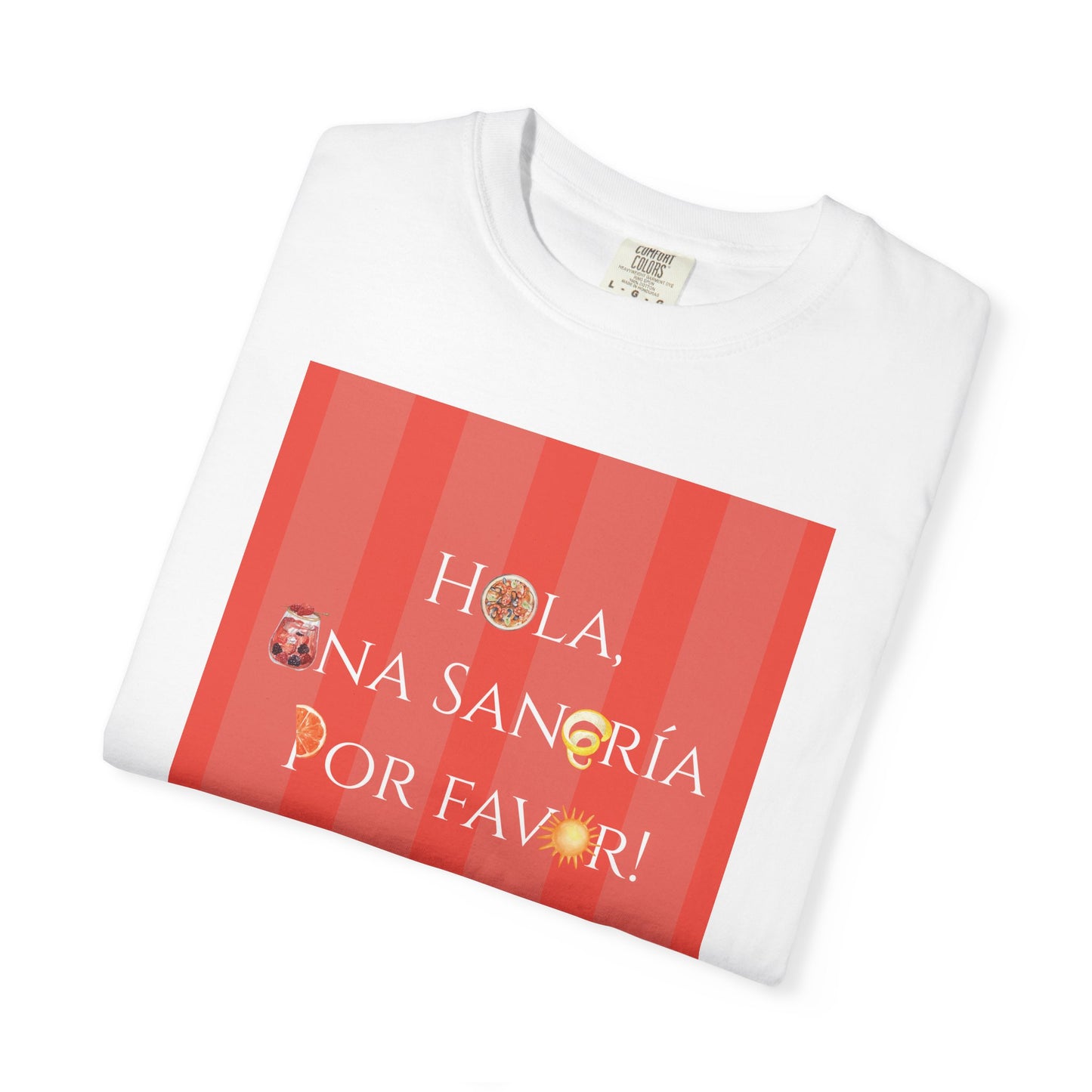 Spain-Inspired Sangría Summer Striped T-Shirt, Graphic Tee With Spanish Vibes