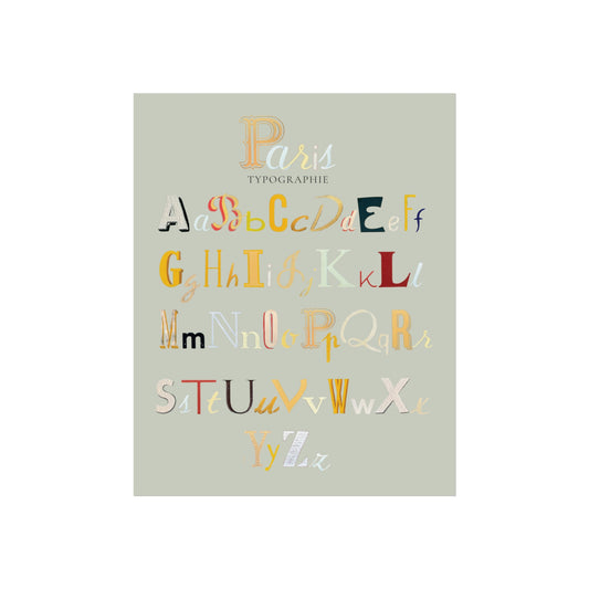 Paris Typography Alphabet Poster | Fine Art Poster I Paris Gift
