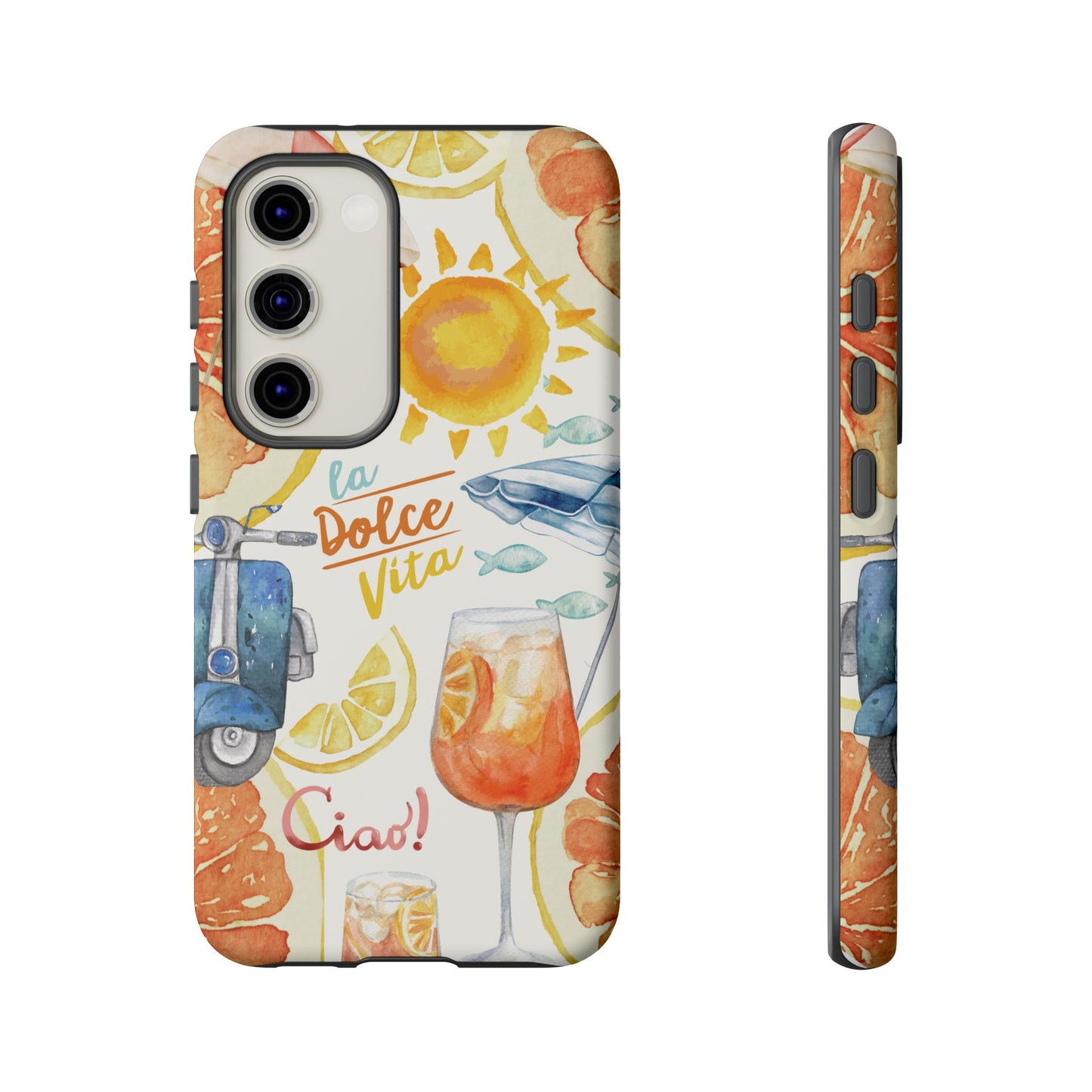 Italian Summer Spritz Beach Phone Case, Summer Vibes, Beach Scene, Colorful Tough Case Phone Cover