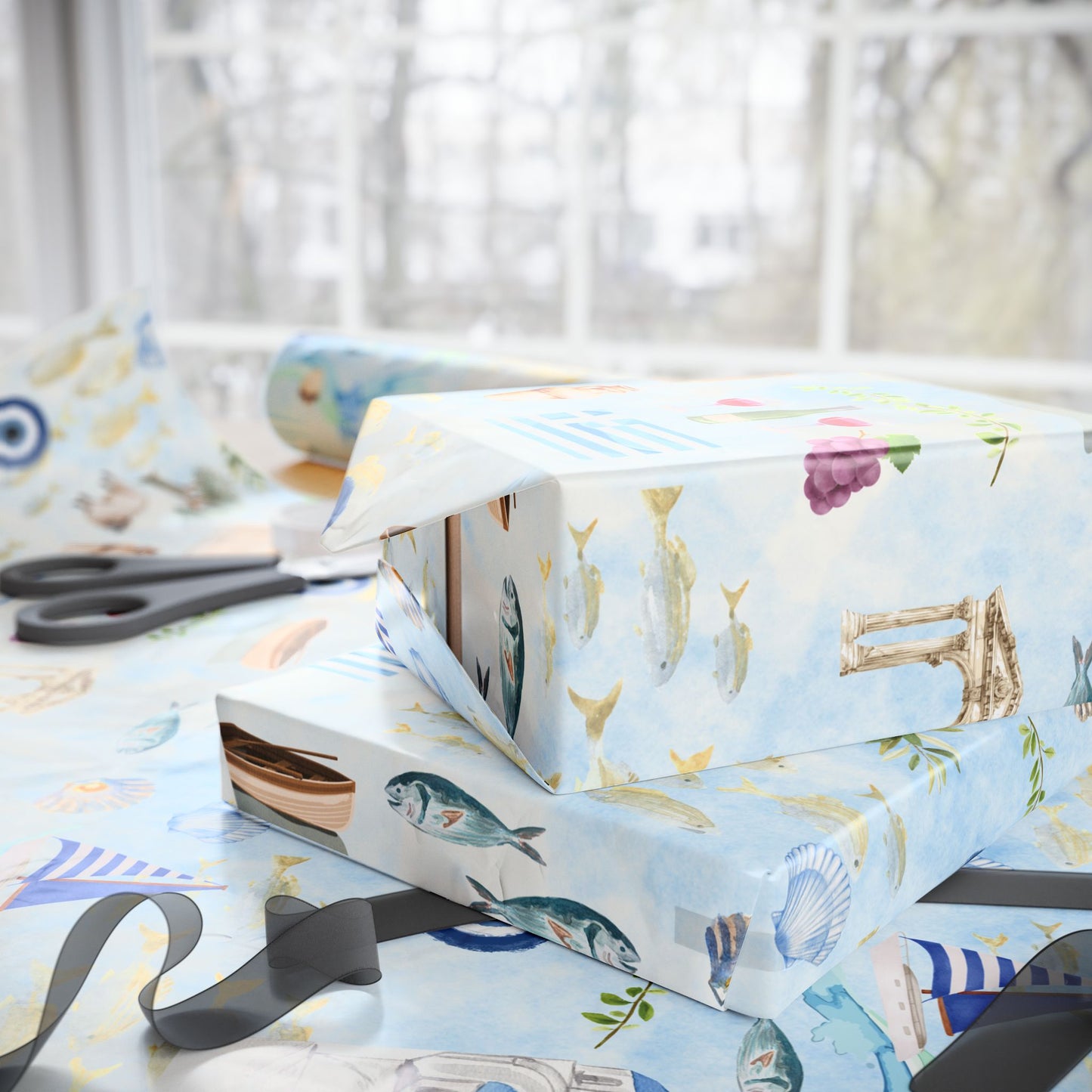 Greek Summer Wrapping Paper Gift Wrap
