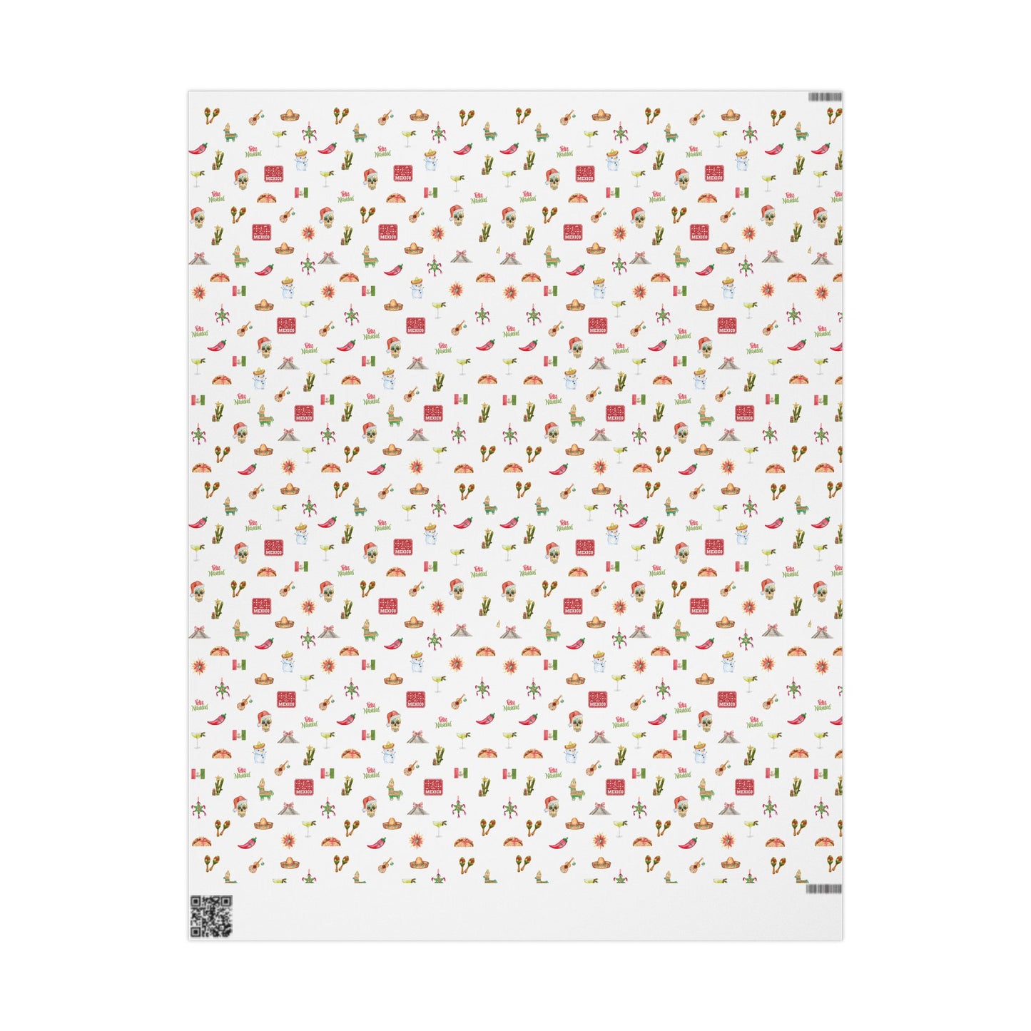 Mexico Themed Christmas Festive Whimsical Wrapping Paper For Holiday, Christmas Gifts