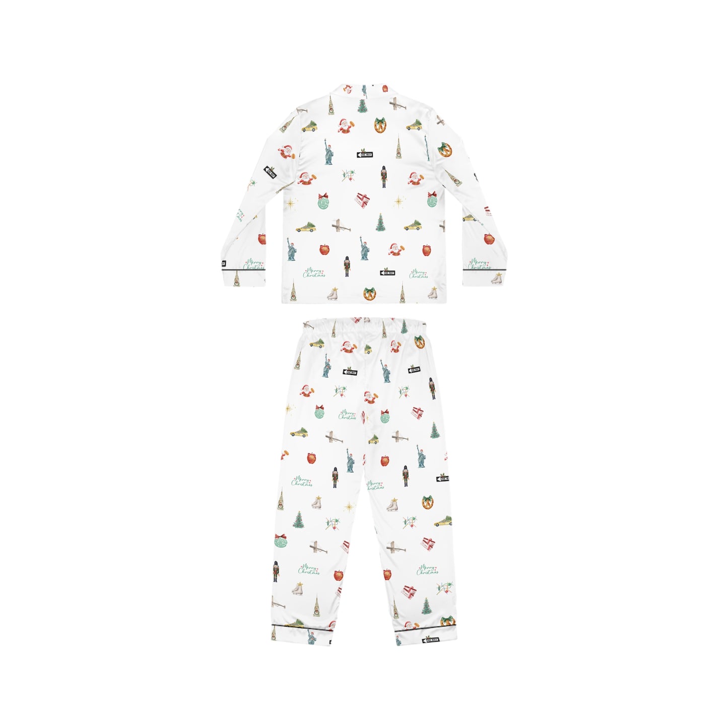 New York Christmas Holidays Women's Satin Pajamas