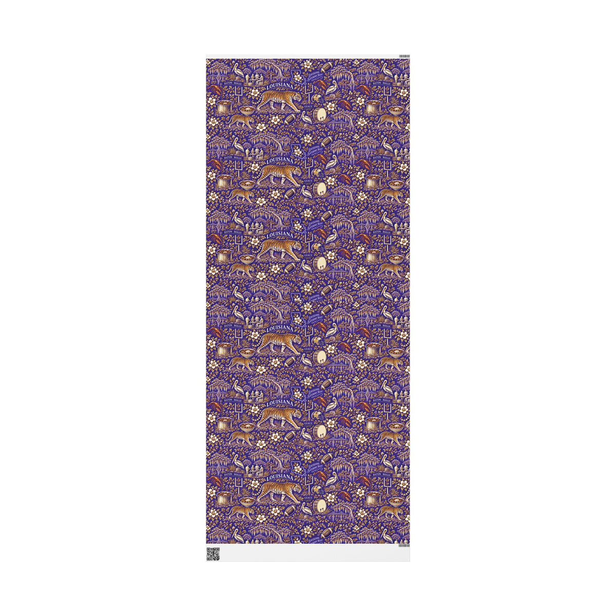 Baton Rouge, Louisiana Football Toile Wrapping Paper: Purple and Gold Gift Wrap