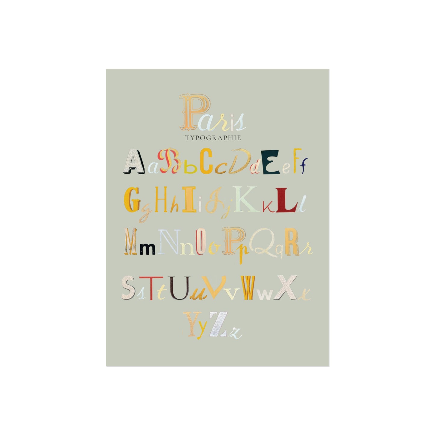 Paris Typography Alphabet Poster | Fine Art Poster I Paris Gift