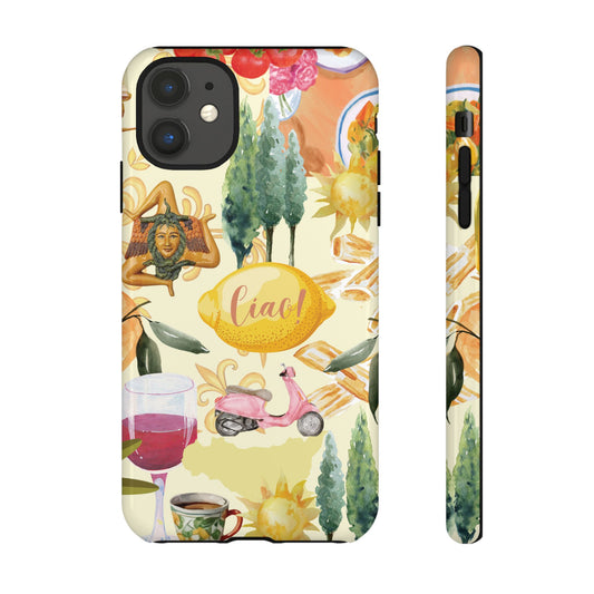 Sicilian Summer Phone Case, Summer Vibes, Italian Sicily Scene, Colorful Tough Case Phone Cover