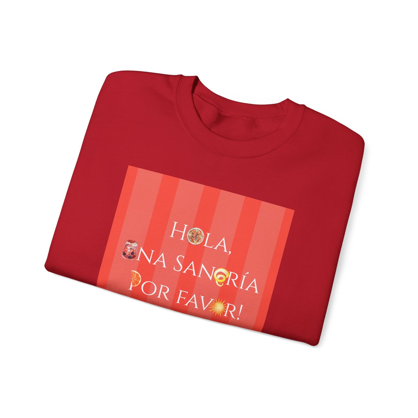 Spain-Inspired Sangría Summer Striped T-Shirt, Graphic Crewneck Sweatshirt With Spanish Vibes