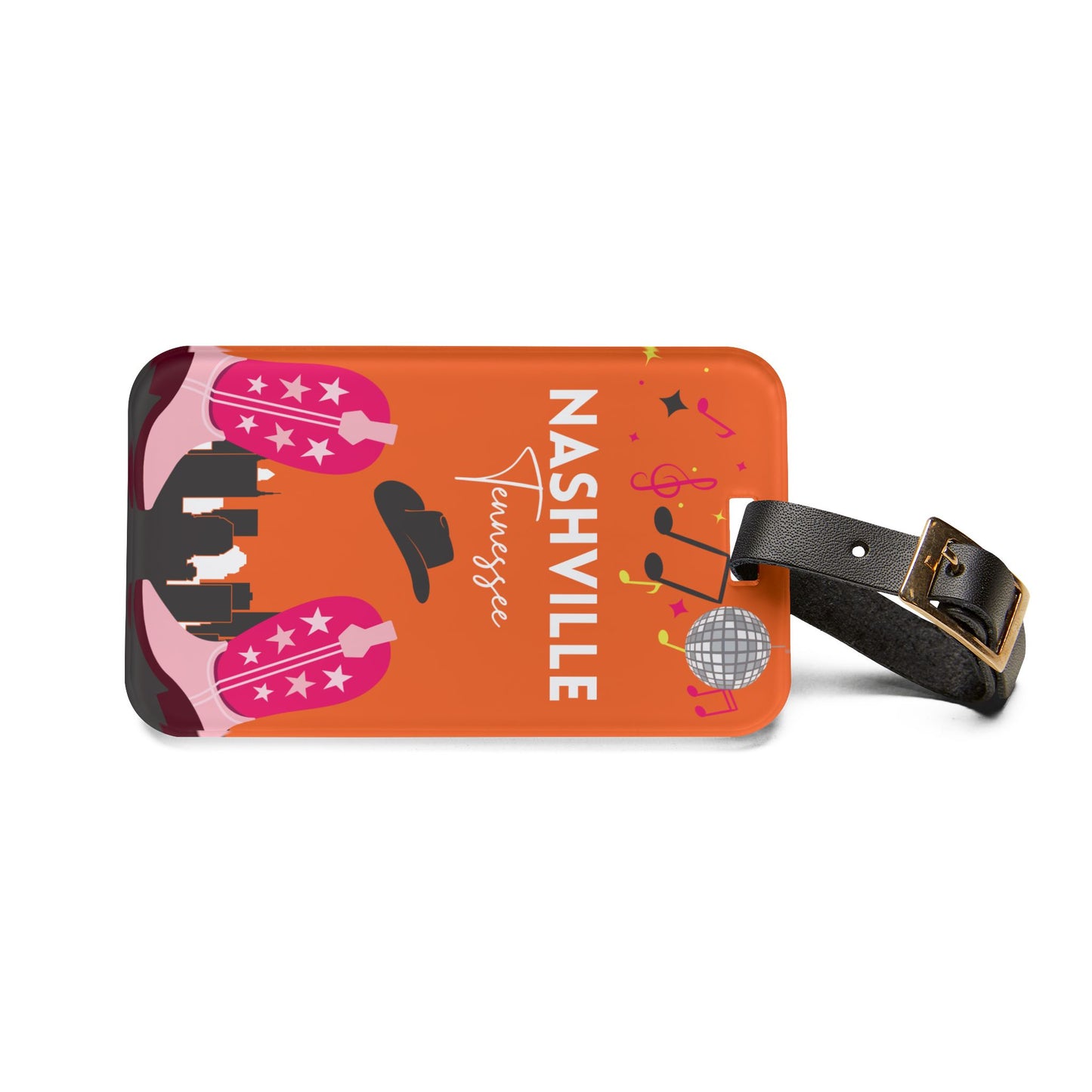 Nashville Tennessee Acrylic Travel Luggage Tag - Bachelorette, Group, Travel Gift