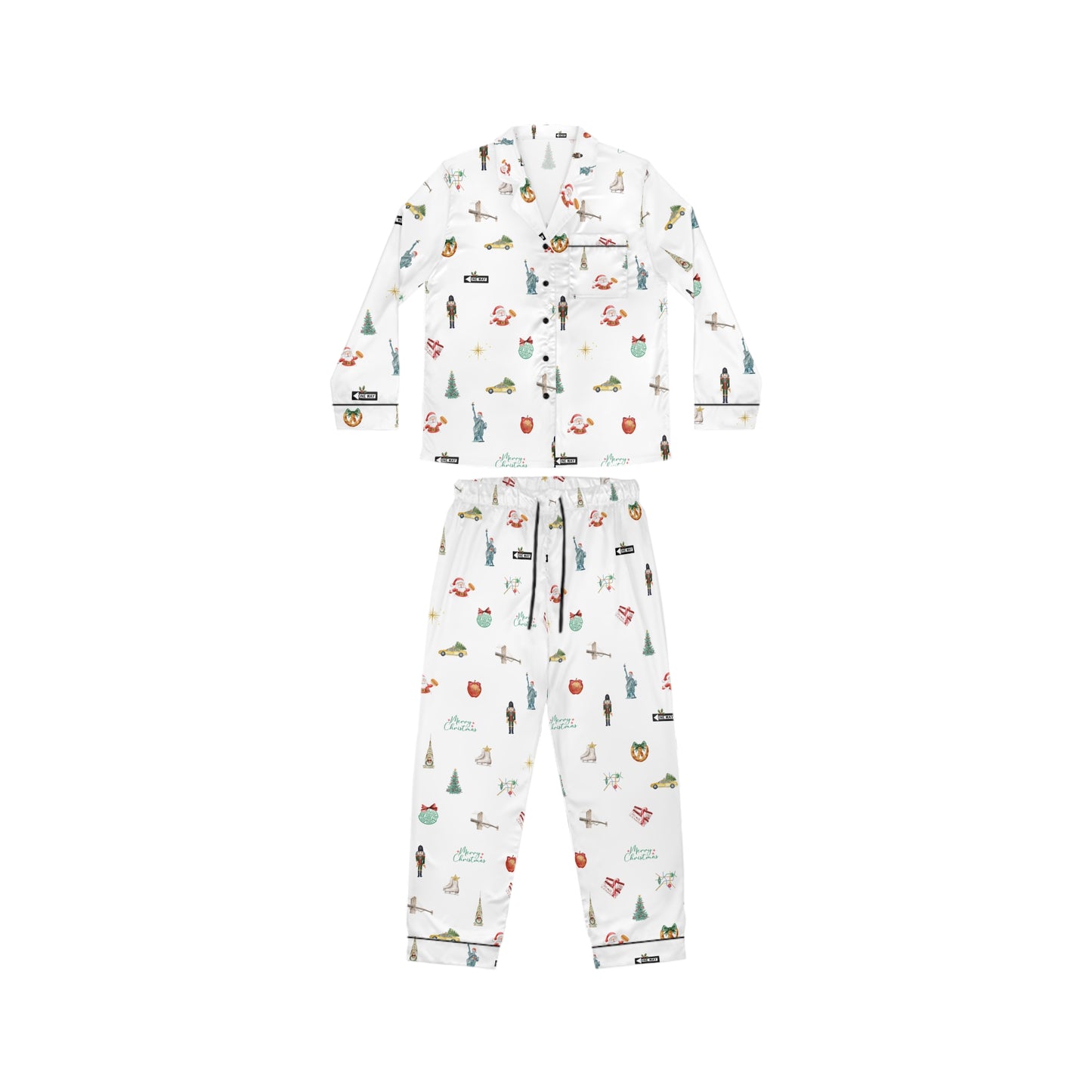 New York Christmas Holidays Women's Satin Pajamas