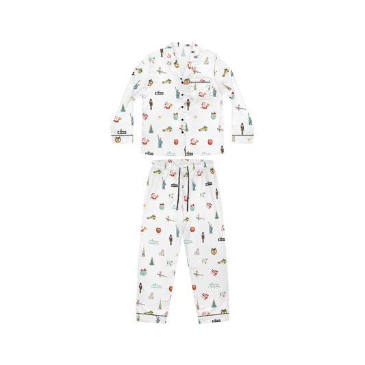 New York Christmas Holidays Women's Satin Pajamas