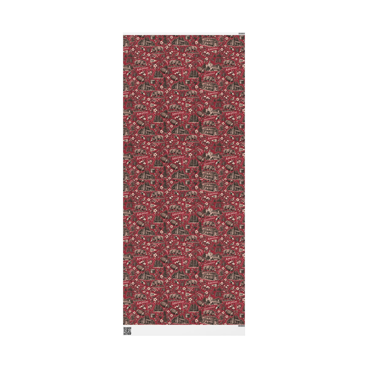 Fayetteville, Arkansas Football Toile Wrapping Paper: Red and White Gift Wrap