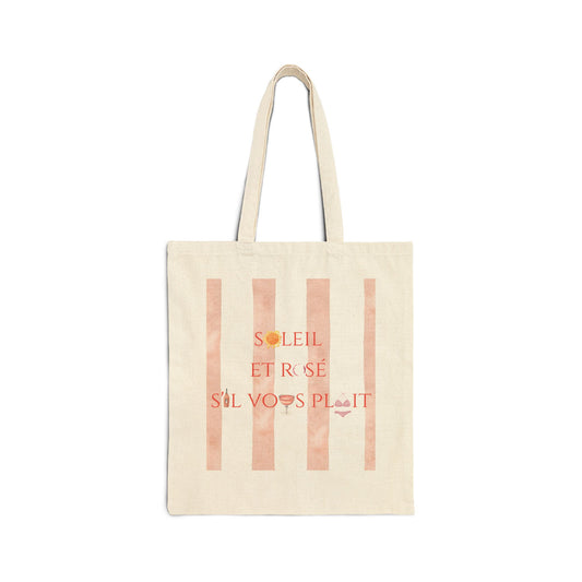 French Words Cotton Canvas Travel Summer Graphic Tote Bag for France and Rosé Lovers