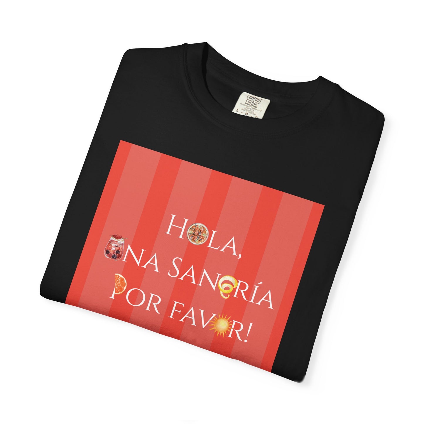 Spain-Inspired Sangría Summer Striped T-Shirt, Graphic Tee With Spanish Vibes