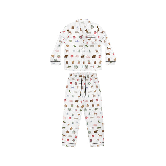 Mountain Christmas Holidays Women's Satin Pajamas