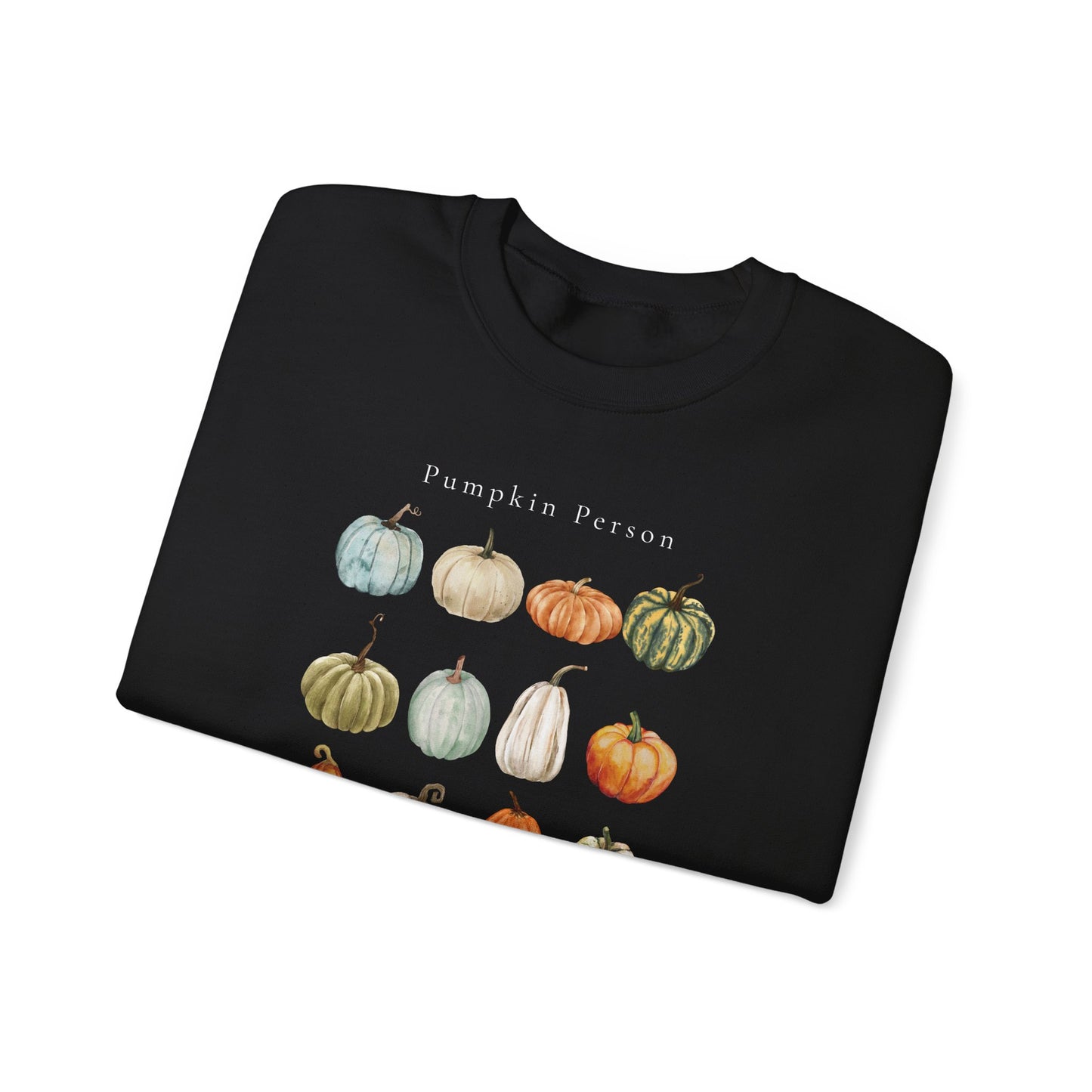 Pumpkin Person-Fall & Autumn-Inspired Pumpkin-Vibes Theme Crew Neck Graphic Sweatshirt