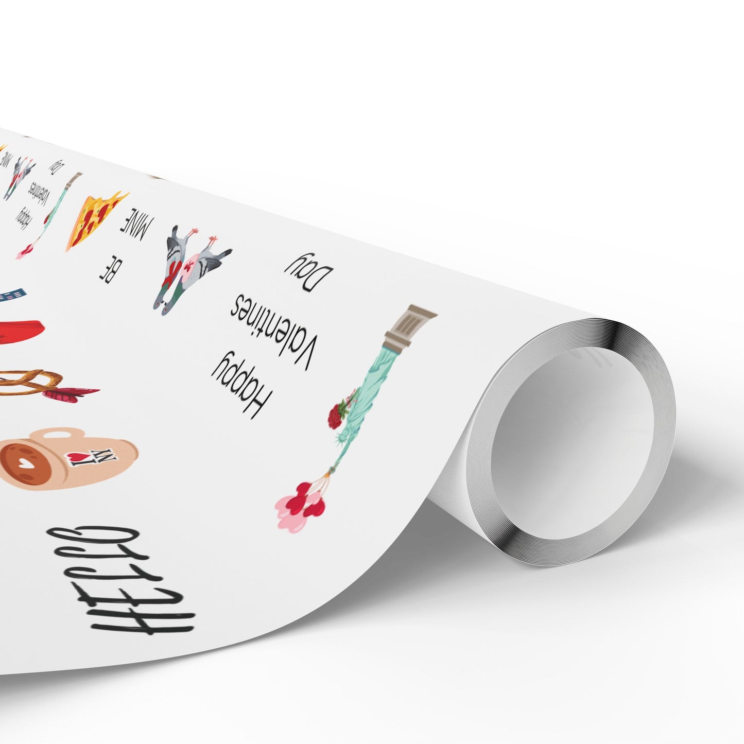 New York City Themed Valentines Day Wrapping Paper
