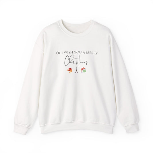 Oui Wish You a Merry Christmas-Paris France Inspired Sweatshirt