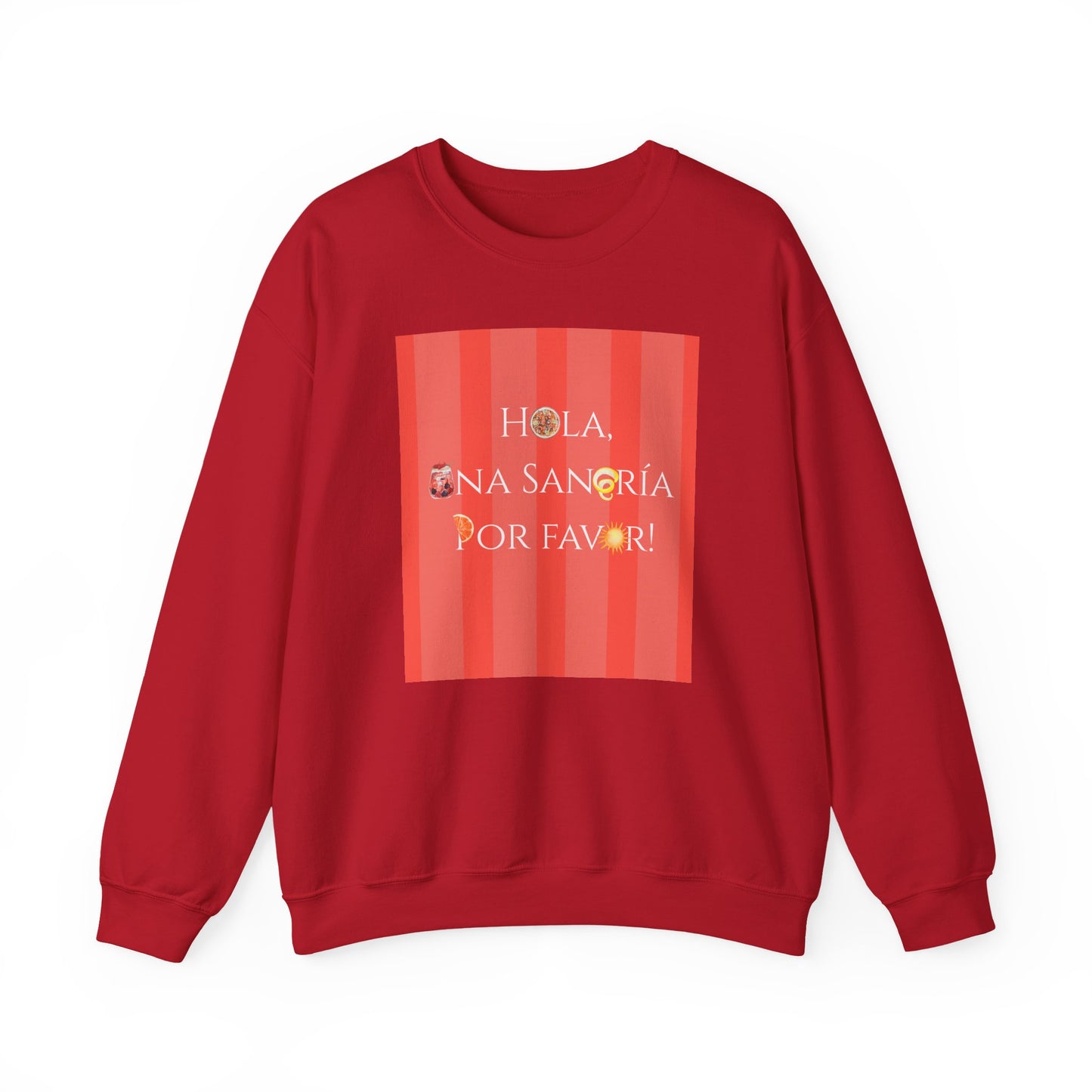 Spain-Inspired Sangría Summer Striped T-Shirt, Graphic Crewneck Sweatshirt With Spanish Vibes