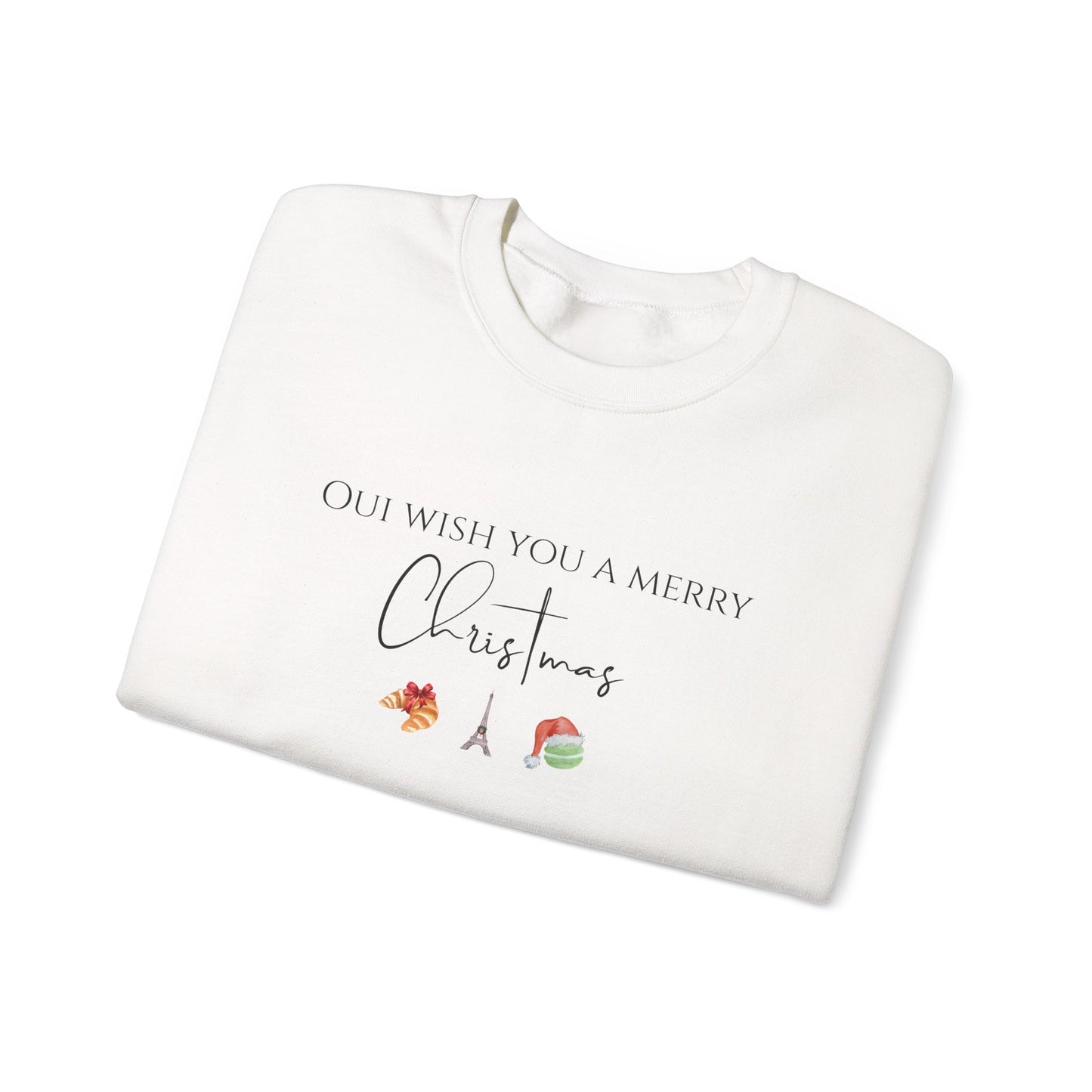Oui Wish You a Merry Christmas-Paris France Inspired Sweatshirt