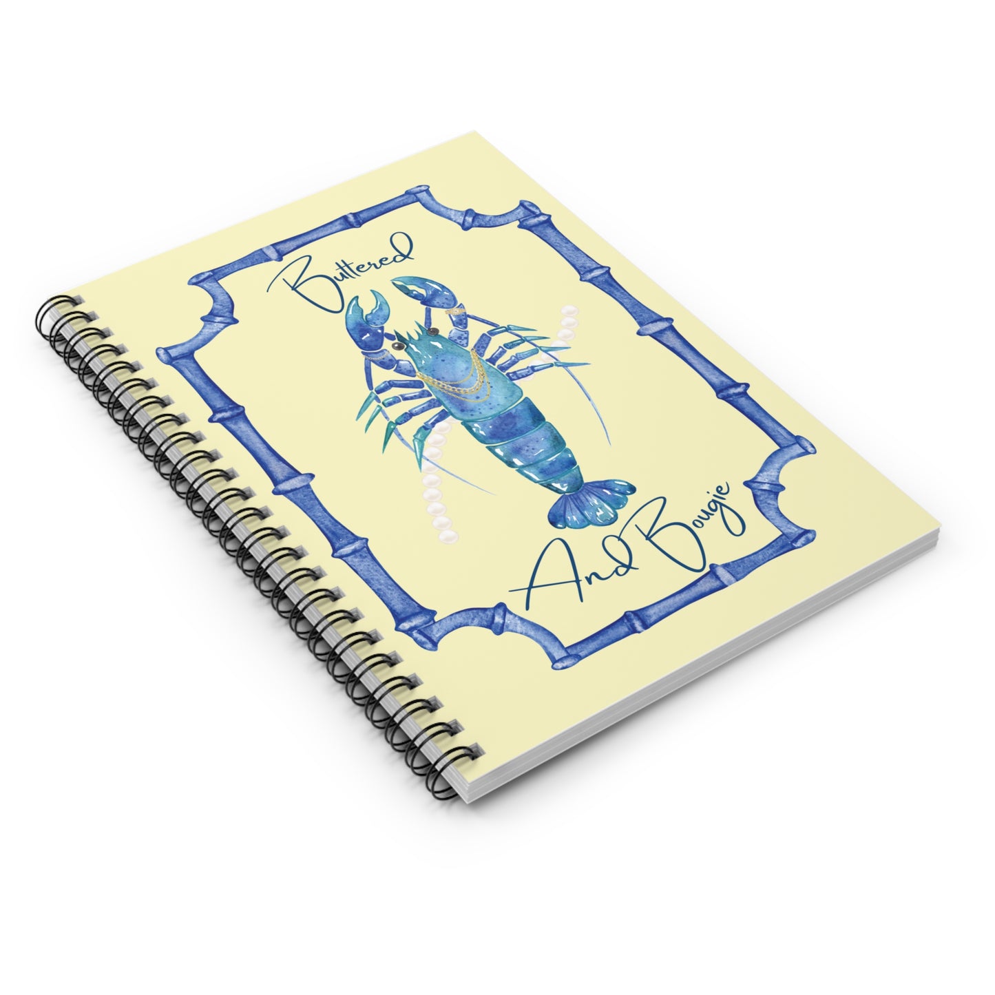 Buttered and Bougie- Journal and Spiral Notebook - Lobster, Nautical, Coastal Summer Notebook