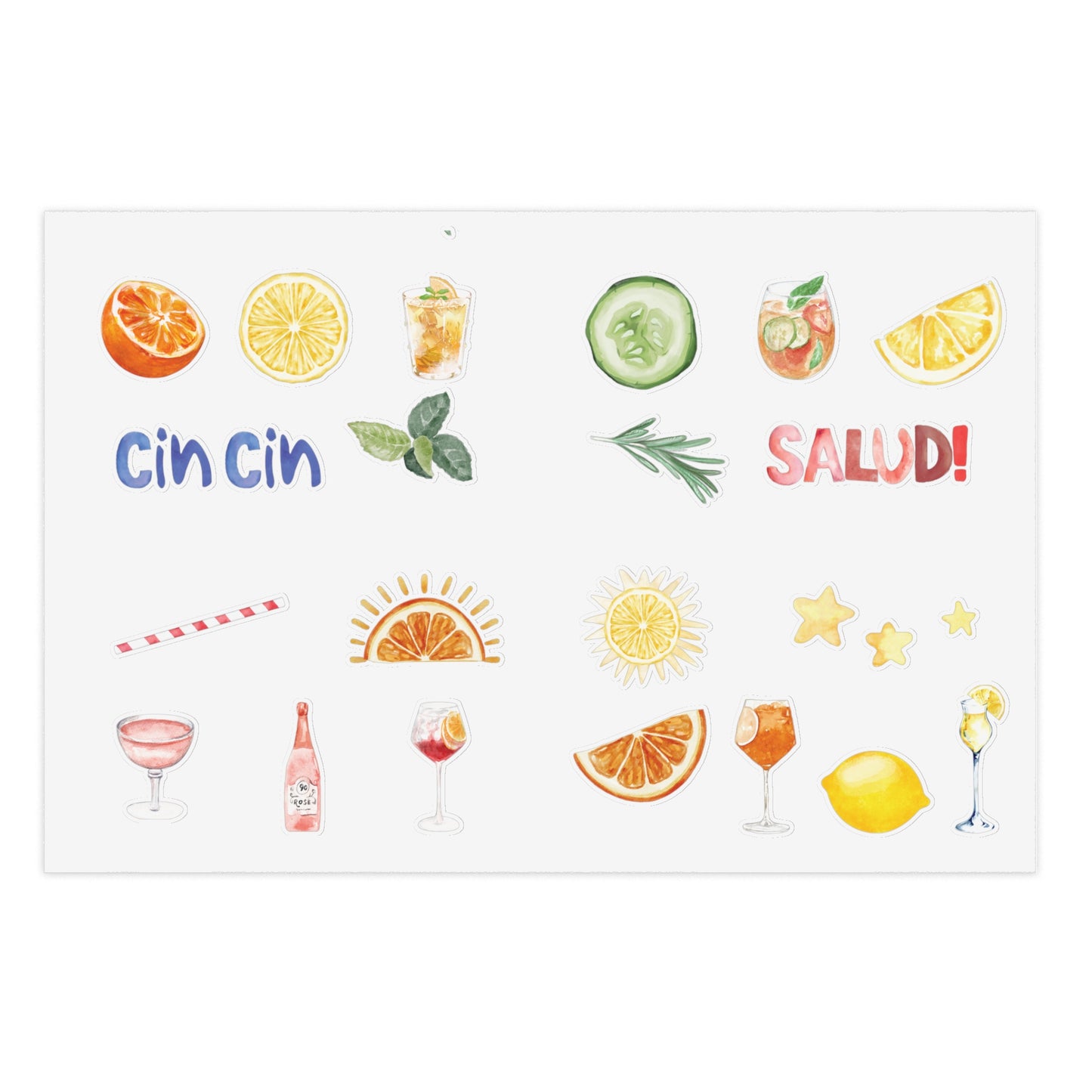 Apertivo Escape- Sticker Sheet Euro Summer Drink Designs